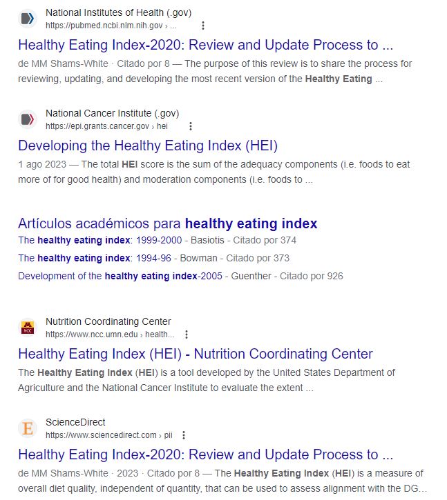 healthy eating index